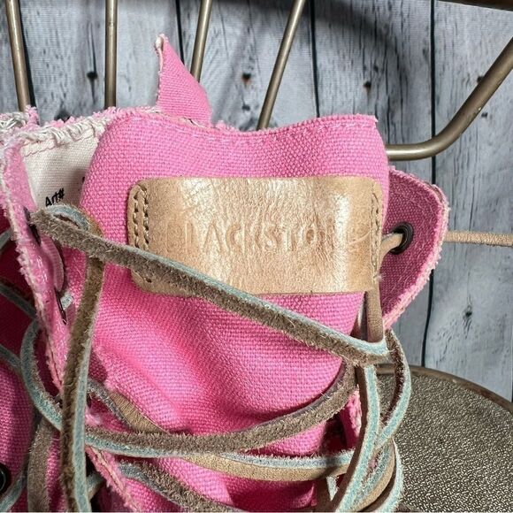 NEW Blackstone bright pink canvas high top lace up sneakers size 38 - Picture 9 of 13